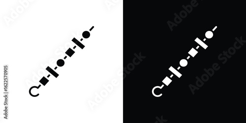 Skewer icon silhouette collection in black and white flat solid versions for graphic designs