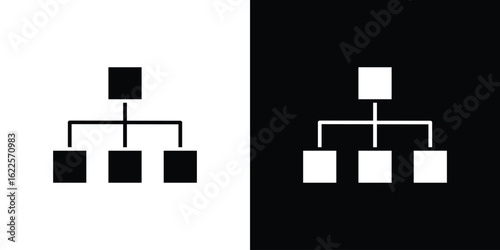 Sitemap icon silhouette collection in black and white flat solid versions for graphic designs