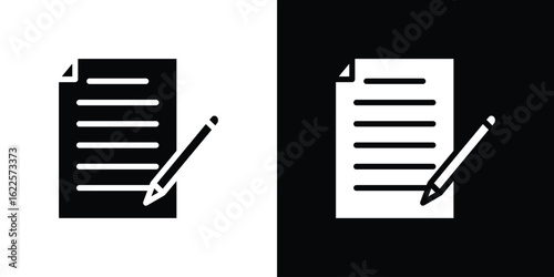 Note icon silhouette collection in black and white flat solid versions for graphic designs