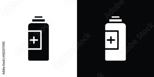 Medical pump icon silhouette collection in black and white flat solid versions for graphic designs