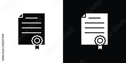 License icon silhouette collection in black and white flat solid versions for graphic designs