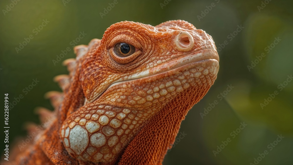 Fototapeta premium Close-up shot of a crimson iguana