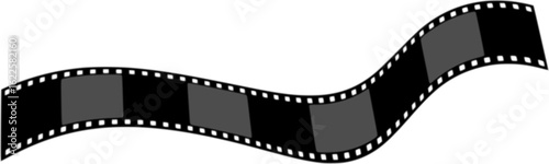 Film strip, long grunge filmstrip, old vintage movie reel frames, vector cinema video or photo tape. Grunge long film strip or movie camera negative roll with transparent background 