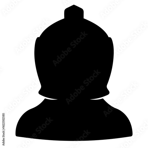 Silhouette of Roman Centurion Gladiator Wearing a Helmet, Ancient Warrior Figure