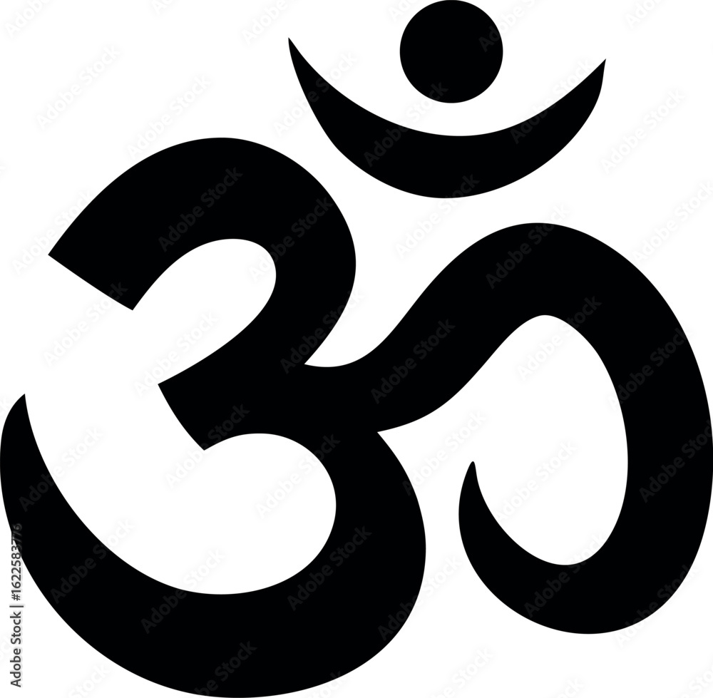 Fototapeta premium Om symbol of Hinduism flat icon