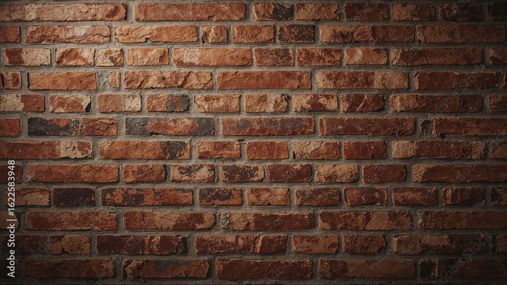 Naklejka premium The facade showcases a complex brick design