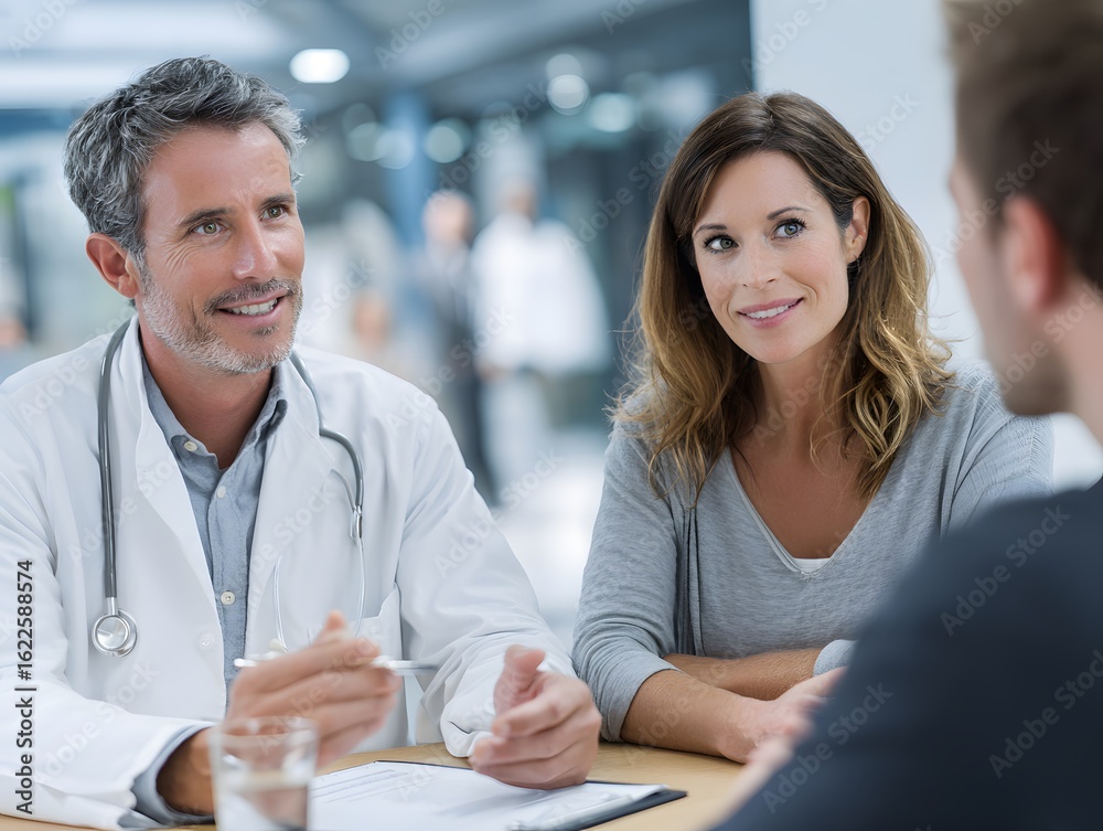 healthcare agent presenting family insurance plan options healthcare agent presenting family insurance plan options