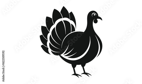Silhouette of a thanksgiving turkey with fanned tail feathers