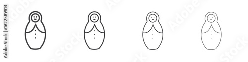 Nesting dolls icon vector collection, illustration logo template in trendy thin line editable strokes style.