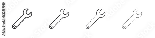 Wrench icon vector collection, illustration logo template in trendy thin line editable strokes style.