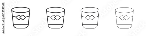 Whiskey Glass icon vector collection, illustration logo template in trendy thin line editable strokes style.