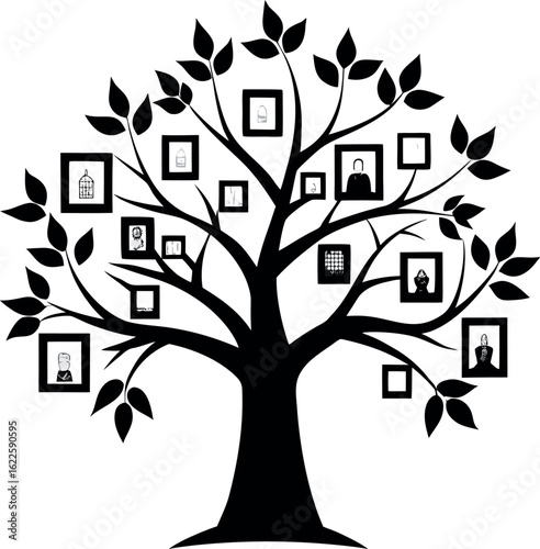 Extended tree wall sketch with family gallery frame