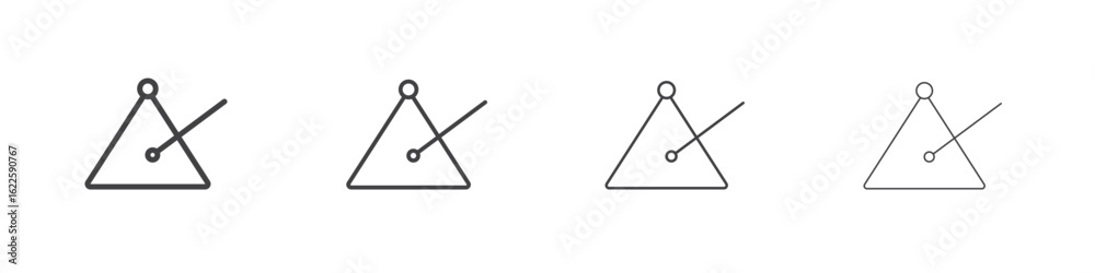 Triangle music icon vector collection, illustration logo template in trendy thin line editable strokes style. Triangle music icon vector collection, illustration logo template in trendy thin line editable strokes style.