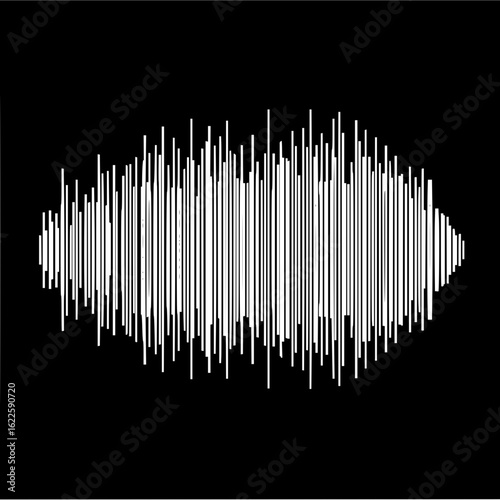 Sound wave waveform audio music frequency signal voice sound design graphic vector illustration design