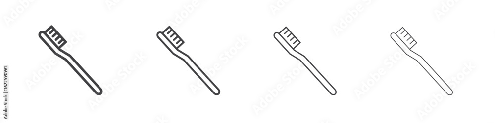Obraz premium Toothbrush icon vector collection, illustration logo template in trendy thin line editable strokes style.