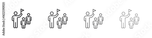 Tour guide people icon vector collection, illustration logo template in trendy thin line editable strokes style.