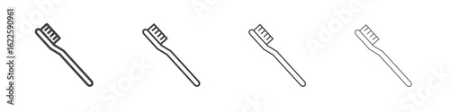 Toothbrush icon vector collection, illustration logo template in trendy thin line editable strokes style.