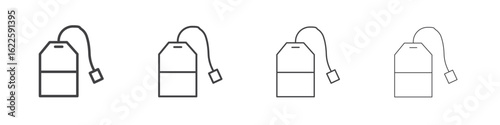 Tea bag icon vector collection, illustration logo template in trendy thin line editable strokes style.
