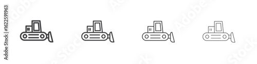 Snowplow icon vector collection, illustration logo template in trendy thin line editable strokes style.