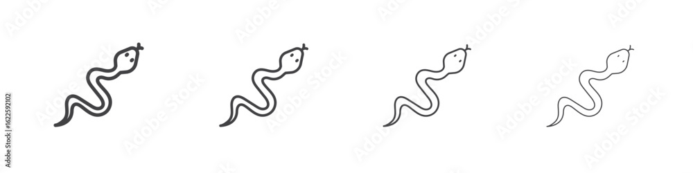 Obraz premium Snake icon vector collection, illustration logo template in trendy thin line editable strokes style.