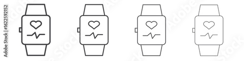 Smart watch icon vector collection, illustration logo template in trendy thin line editable strokes style.
