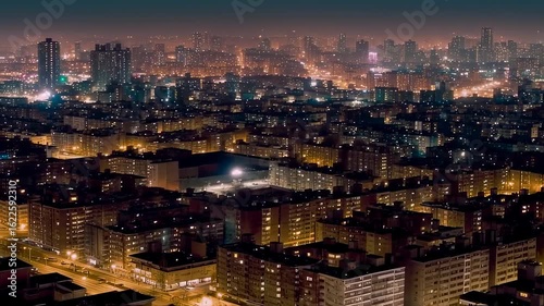 Wallpaper Mural Night view of urban landscape with illuminated buildings in a big city Torontodigital.ca