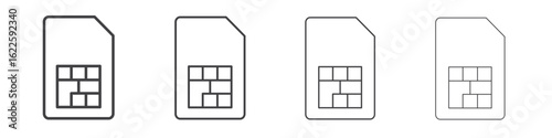 Sim card icon vector collection, illustration logo template in trendy thin line editable strokes style.