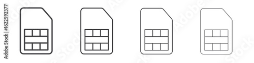 Sim card icon vector collection, illustration logo template in trendy thin line editable strokes style.