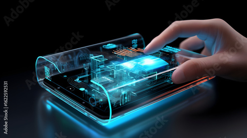 hand holding tablet computer