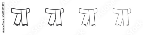 Scarf icon vector collection, illustration logo template in trendy thin line editable strokes style.