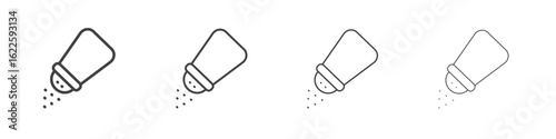 Salt shaker icon vector collection, illustration logo template in trendy thin line editable strokes style.