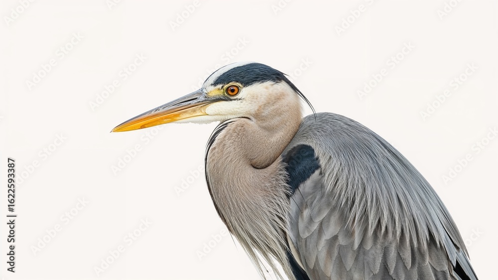 Fototapeta premium Portrait focusing on the grey heron's eye