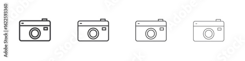 Retro camera icon vector collection, illustration logo template in trendy thin line editable strokes style.