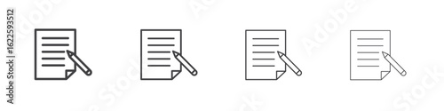 Registration paper icon vector collection, illustration logo template in trendy thin line editable strokes style.