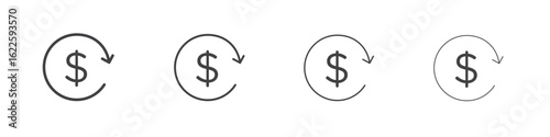 Refund icon vector collection, illustration logo template in trendy thin line editable strokes style.