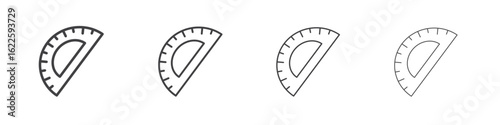 Protractor icon vector collection, illustration logo template in trendy thin line editable strokes style.