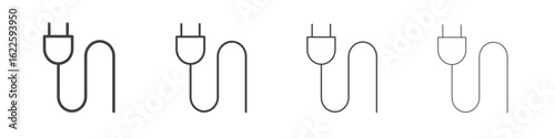 Plug icon vector collection, illustration logo template in trendy thin line editable strokes style.