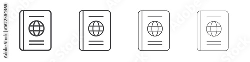 Passport icon vector collection, illustration logo template in trendy thin line editable strokes style.
