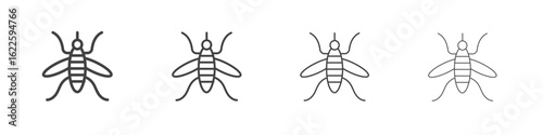 Mosquito icon vector collection, illustration logo template in trendy thin line editable strokes style.