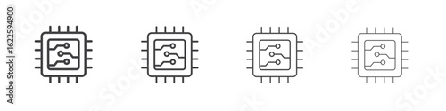 Microchip icon vector collection, illustration logo template in trendy thin line editable strokes style.