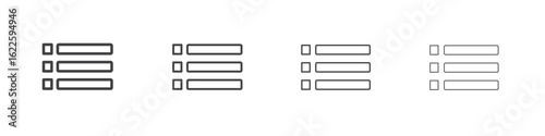 Menu list button icon vector collection, illustration logo template in trendy thin line editable strokes style.