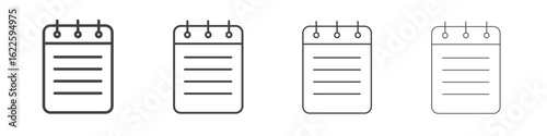 Memo Pad icon vector collection, illustration logo template in trendy thin line editable strokes style.