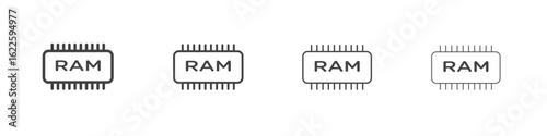 Memory icon vector collection, illustration logo template in trendy thin line editable strokes style.