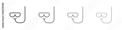 Mask snorkel icon vector collection, illustration logo template in trendy thin line editable strokes style.