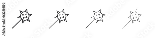 Mace icon vector collection, illustration logo template in trendy thin line editable strokes style.