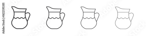 Jug icon vector collection, illustration logo template in trendy thin line editable strokes style.