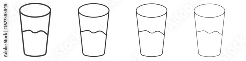 Half Glass icon vector collection, illustration logo template in trendy thin line editable strokes style.