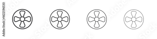 Fan icon vector collection, illustration logo template in trendy thin line editable strokes style.