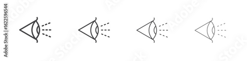 Eye side icon vector collection, illustration logo template in trendy thin line editable strokes style.