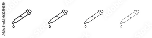 Eye dropper half icon vector collection, illustration logo template in trendy thin line editable strokes style.